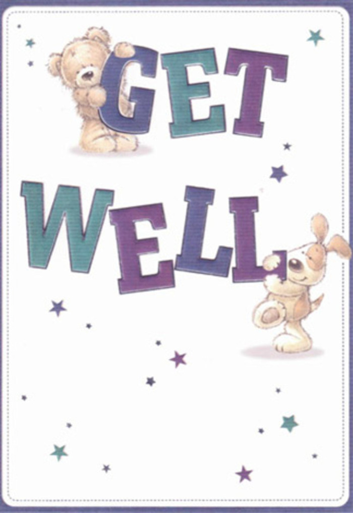 Immersed in playful reassurance, this get well card is a vibrant celebration crafted for Bickley's caring community. Illustrated with a sense of delight, a fluffy bear and a cheerful puppy interact with oversized, colourful letters that boldly declare 'Get Well.' The font, shaded in warm violets and fresh aquas, anchors the warm mood, while whimsical stars swirl around the characters, delivering silent wishes as radiant as early morning light over Bickley's gardens. The tactile depiction of soft fur and floppy ears invokes the memory of childhood comforts-familiar and deeply soothing. The design radiates the same careful thought seen in a bouquet lovingly prepared for delivery in Bickley. Imagining this card nestled alongside crisp, fragrant flowers, the scene feels like a double dose of kindness-perfect for bringing brightness and encouragement to someone nearby and cherished in the local community.